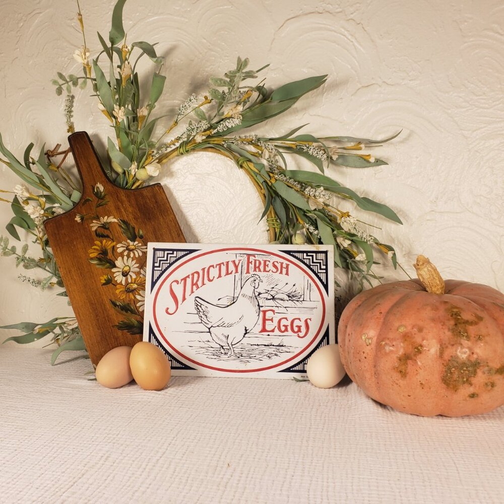 Farmhouse Fresh Eggs Sign Rustic Chicken Kitchen Decor